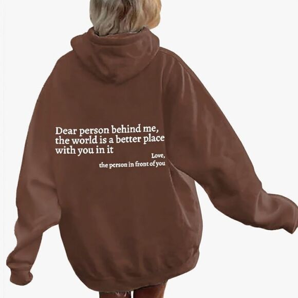 You are Enough Brown Sweatshirt - Never Worn - Brown Hoodie - NEW - Size Medium - Picture 2 of 3